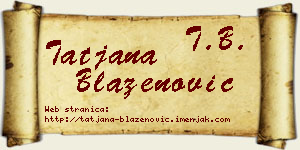 Tatjana Blaženović vizit kartica